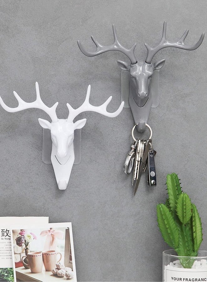 SAJANI Deer Shaped Wall Key Holder | Self Adhesive Wall Door Hook | Key Holder | Key Hanging Hook for Home & Kitchen,Bathroom (Multicolour) - Image 1